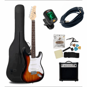 Guitarra Eléctrica Tipo Stratocaster con Kit de Accesorios Completos