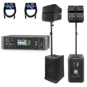 Pack Sistema de Sonido Profesional Behringer X32 Rack + 2 Columnas PA 1000RMS