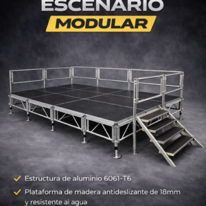 Escenario Aluminio Armable 17,2 M2 Con Baranda