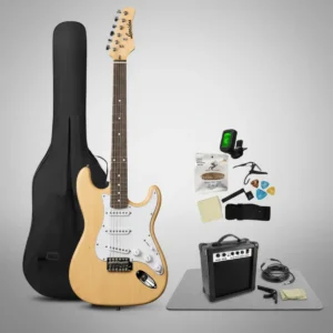 Guitarra Eléctrica Tipo Stratocaster con Kit de Accesorios Completos (Maple)